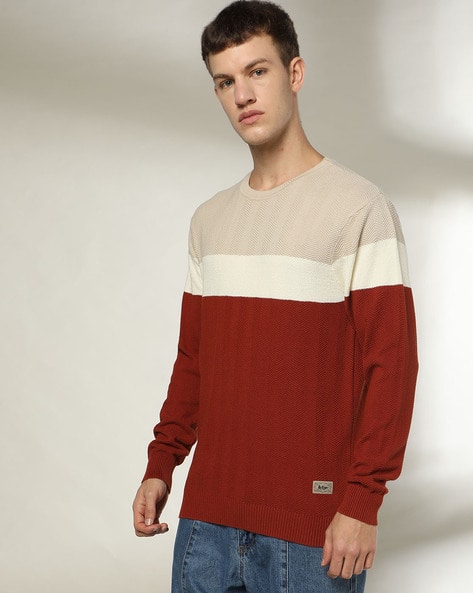 Buy Rust Off-White Sweaters Cardigans for Men by LEE COOPER