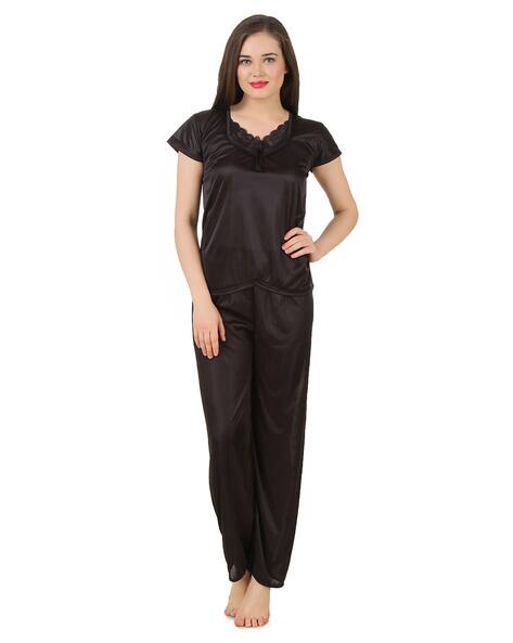 Buy Black Night&LoungeWearSets for Women by FASENSE Online