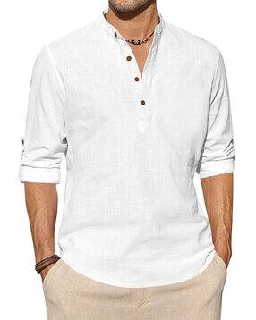 finivo Men Regular Fit Short Kurta with Mandarin Collar-picture-22