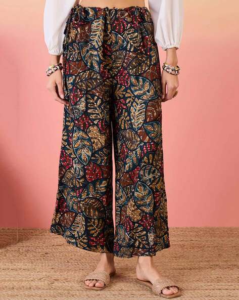 Women Leaf Print Palazzos Price in India