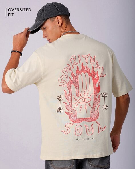 The Indian Garage Co Men Graphic Print Boxy Fit Crew-Neck T-Shirt
