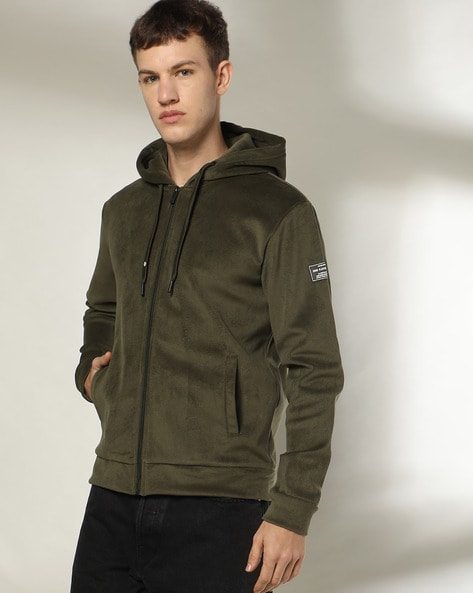 Men Ribbed Slim Fit Hoodie