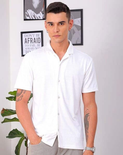 The Indian Garage Co Men Typographic Patterned Slim Fit Shirt