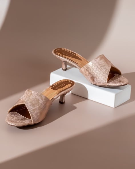 Women Embellished Kitten-Heeled Sandals