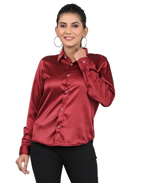 Buy Burgundy Shirts for Women by KARA ART HOUSE Online | Ajio.com