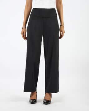 blissclub Women Wide Leg Trousers with Insert Pockets-picture-10