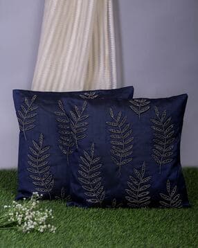 Set of 2 Embroidered Cushion Covers 16'' x 16''-image-42