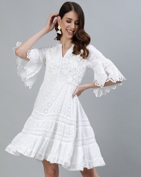 Buy White Dresses for Women by Ishin Online | Ajio.com