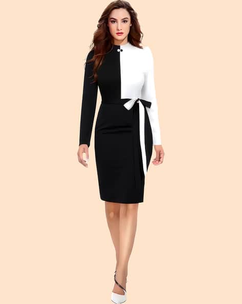 ZELZIS Colourblock A-Line Dress