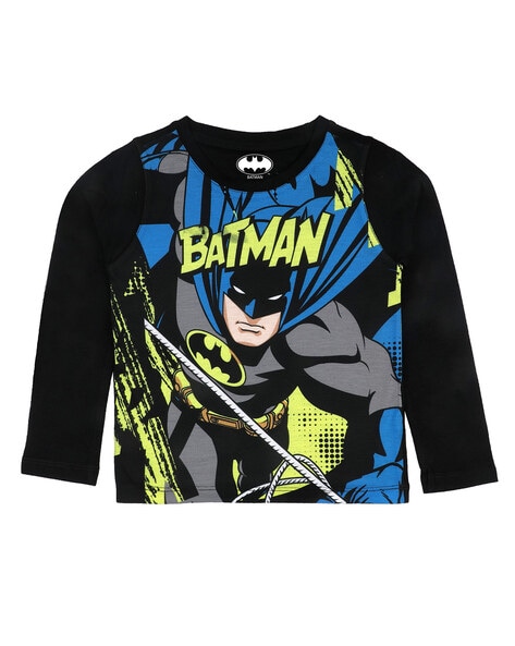 Batman Cartoon Print Round-Neck T-shirt