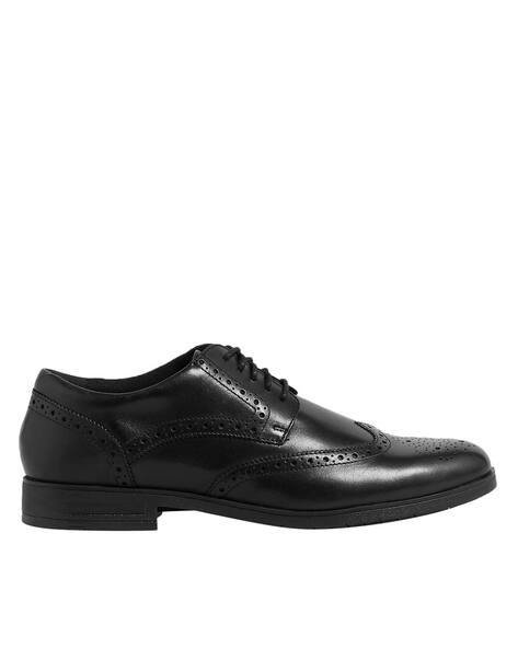 Formal Shoes Black Patent Shoes Marks Spencer Textured Lace-Up Brogues