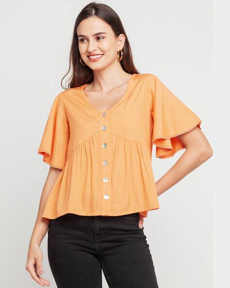 Zink London Solid V-Neck Top