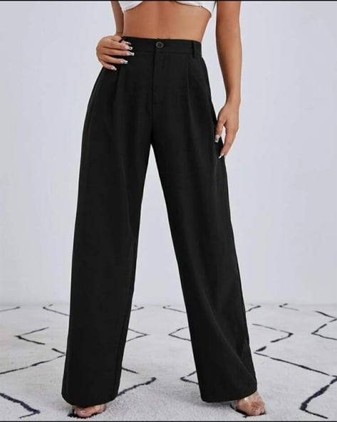 Buy Black Trousers Pants for Women by Broadstar Online Ajio