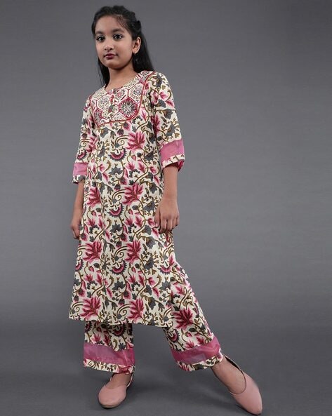 Buy Cream Ethnic Wear Sets for Girls by Aks Kids Online Ajio