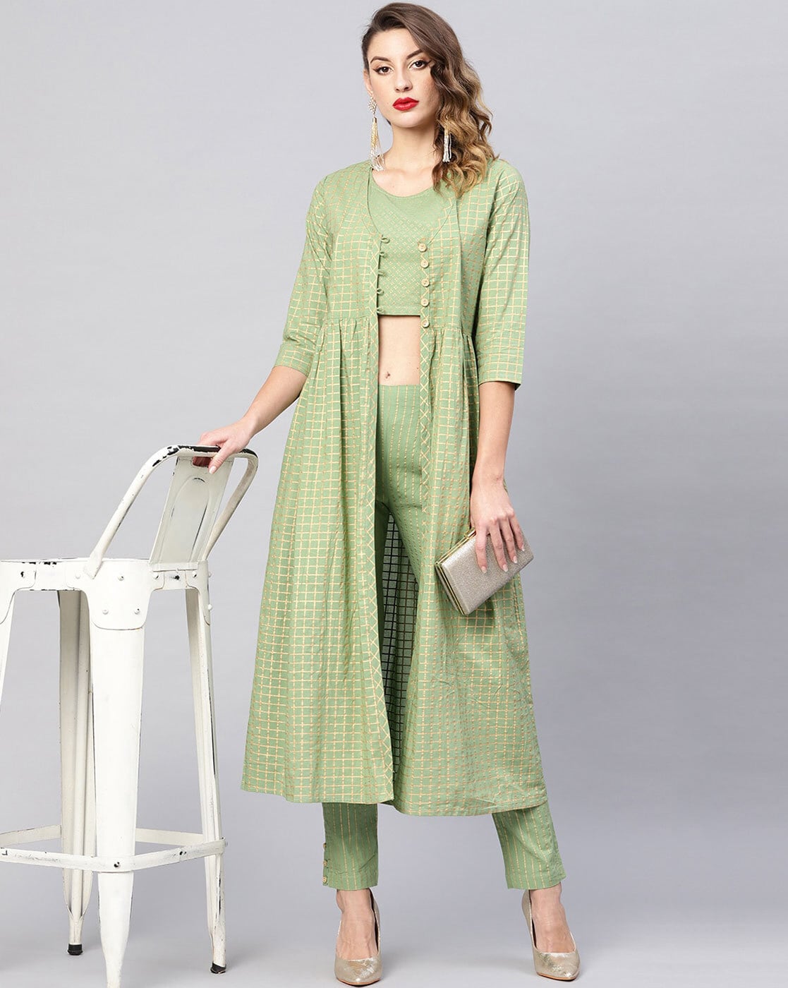 Buy Green Suit Sets for Women by AKS Online Ajio