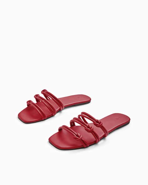 Slip-On Knotted Strappy Flat Sandals