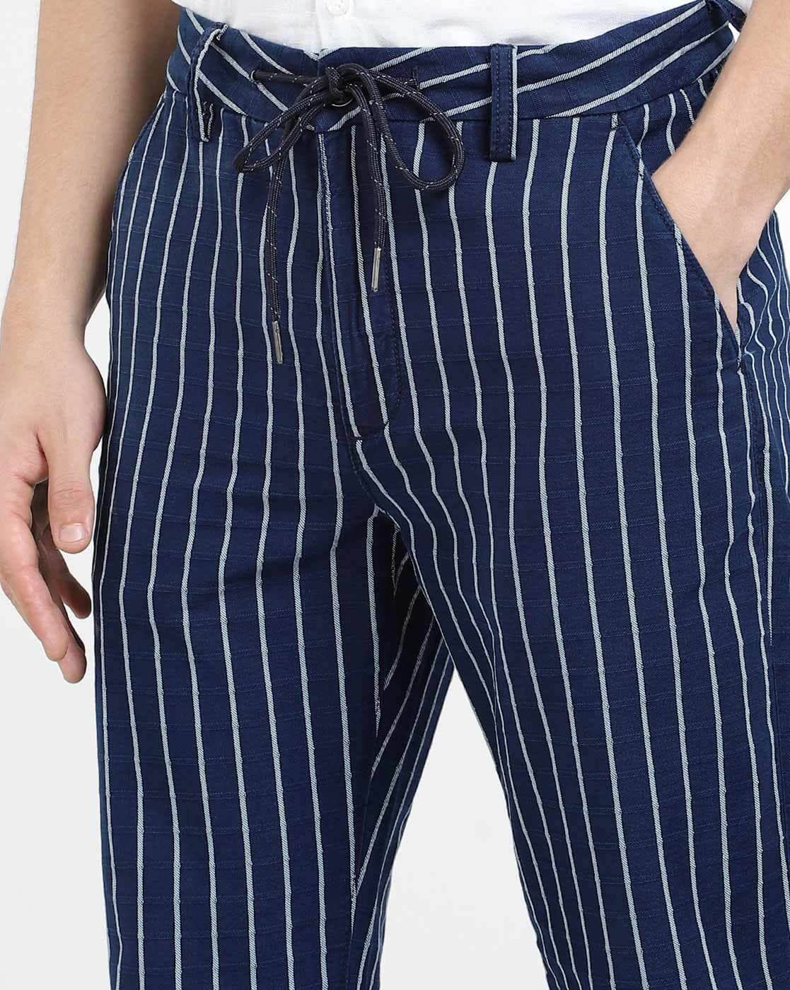 Buy Navy Blue Trousers Pants for Men by Jack Jones Online