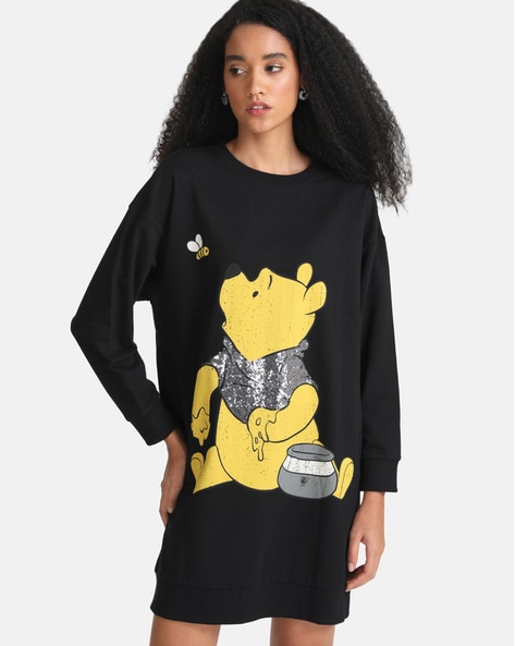 Kazo Pooh Print Sweatshirt Dress