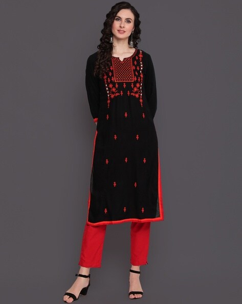 Buy Black red Kurtas Kurtis for Women by Kimayra Online Ajio