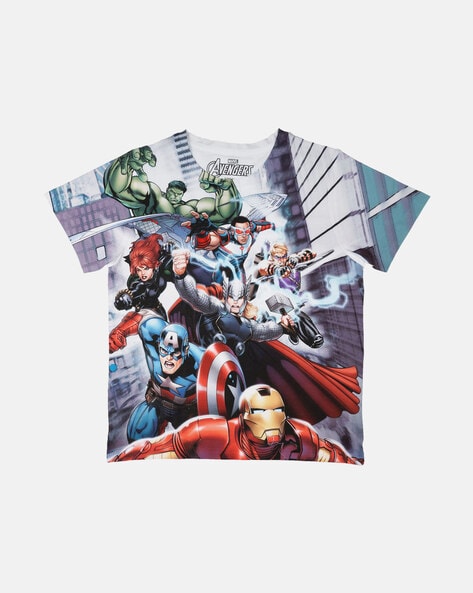 Marvel Avengers Avengers Print Crew-Neck T-shirt