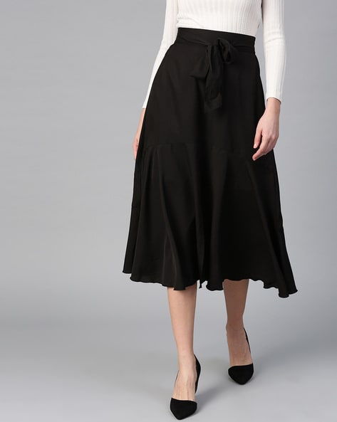 Black flare skirt india best sale