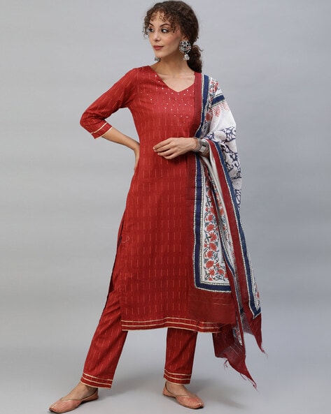 Aks Printed Straight Kurta Set