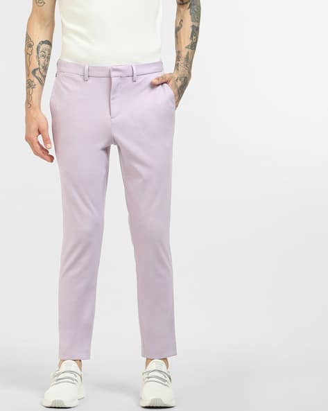 men purple work pants