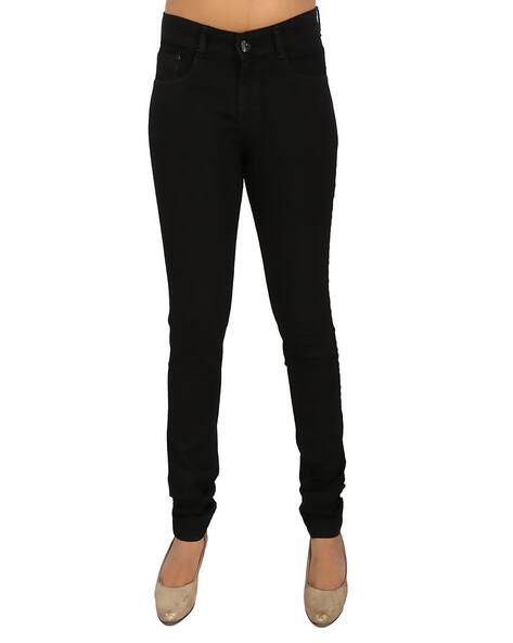 Knee-Slit Distressed Slim Jeans - Main Image