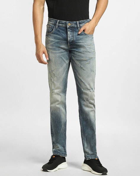 Jack & Jones Mid-Washed Distressed Jeans