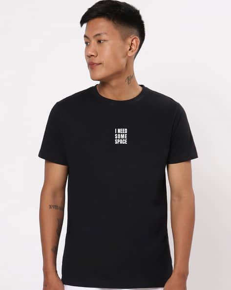 Typographic Print Print Crew-Neck T-Shirt