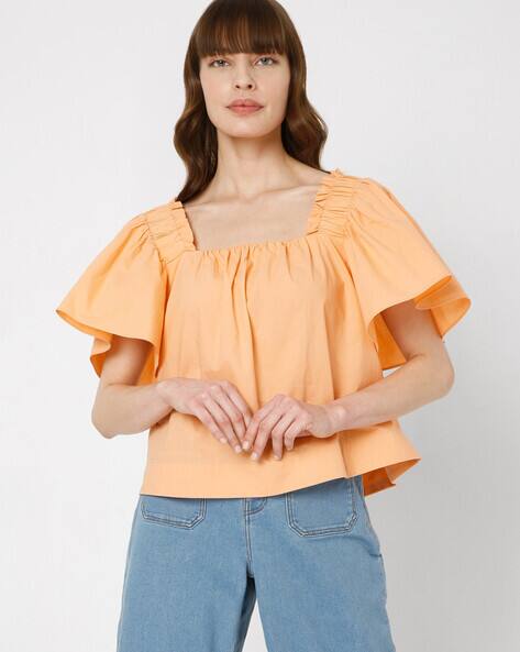 Vero Moda Solid Square-Neck  Top