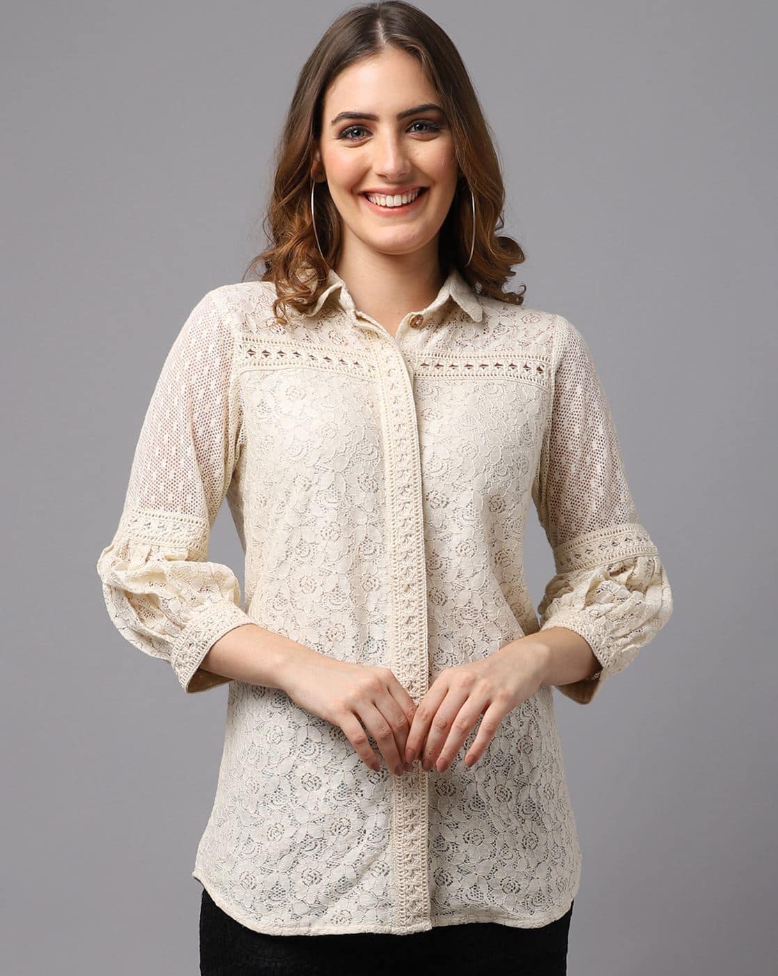 トップス Paula lacey chiffon tops beige andmary Paula lacey chiffon tops - メルカリ