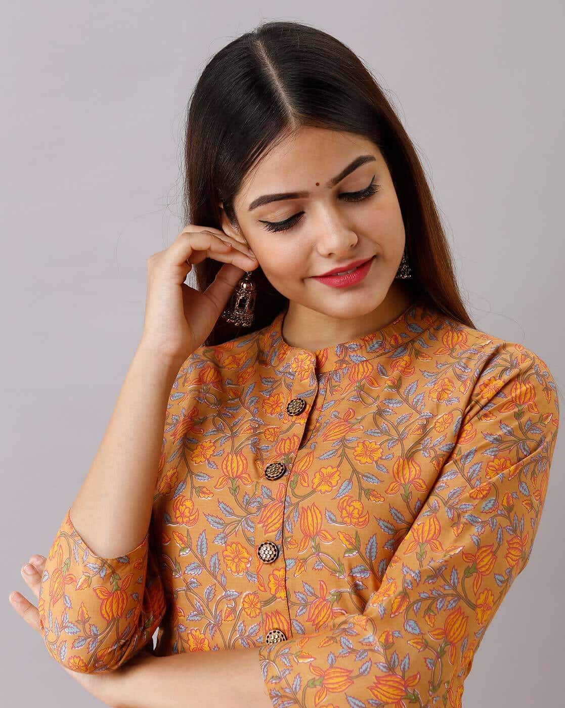 Girl Dress Collar Neck High Neck Collar Half Chinese Collar Blouse Buy Moda  Rapido Woven Design