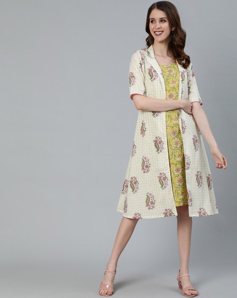 Aks Floral Print A-line Dress