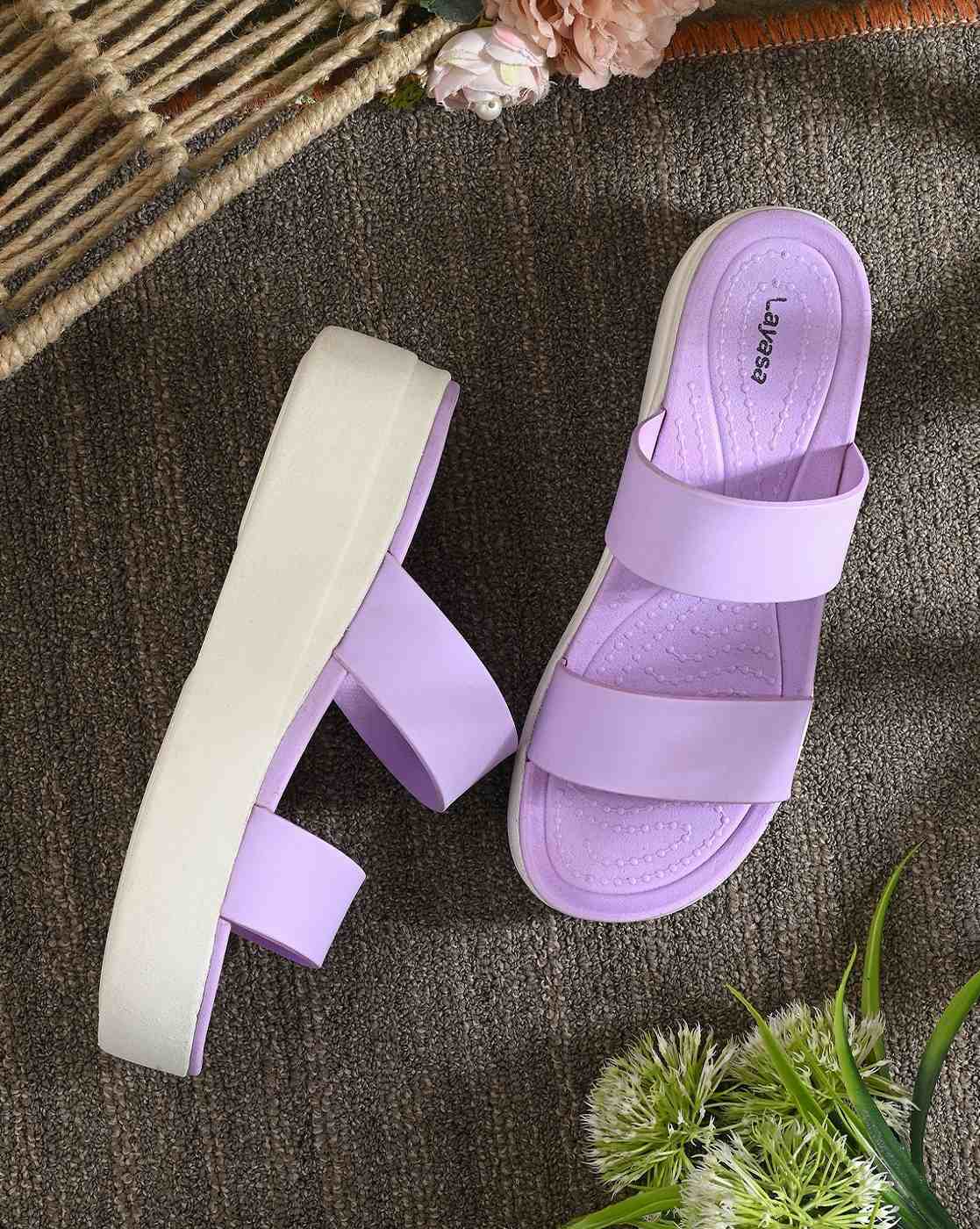 Buy Purple Flip Flop \u0026 Slippers for Women by LAYASA Online | Ajio.com