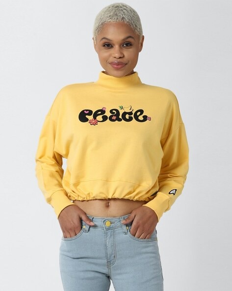 Forever 21 yellow sweatshirt best sale