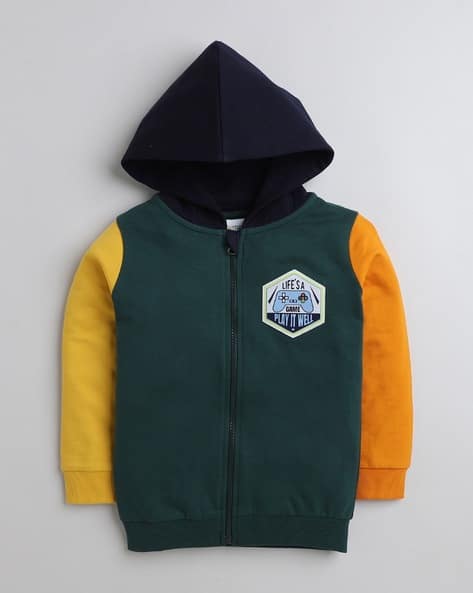 Printed Hoodie For Boys Hustle Black Oversized Back Graphic