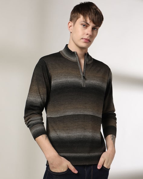 JOHN PLAYERS Men Ombre-Dyed Slim Fit Sweater