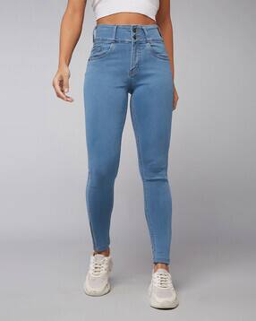 dolce crudo Women Mid-Wash High-Rise Skinny Jeans-picture-16