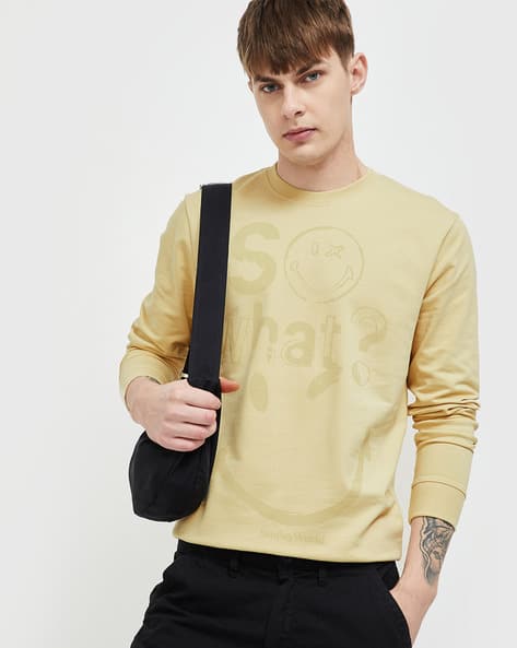 Buy Beige Sweatshirt Hoodies for Men by SmileyWorld Online