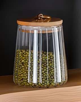 the better home Borosilicate Glass Jar with Wooden Lid & Metal Loop-picture-41