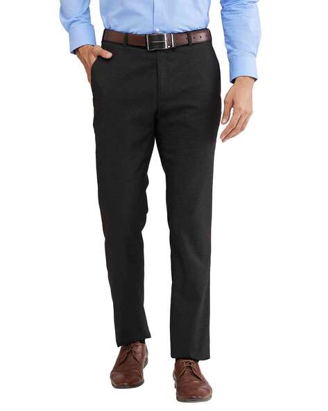 Raymond Men Slim Fit Flat-Front Trousers