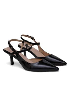 Heeled Round-Toe Slip-On Sandals-image-48
