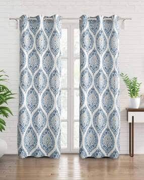 home centre Set of 2 Floral Print Cotton Door Curtains-picture-11