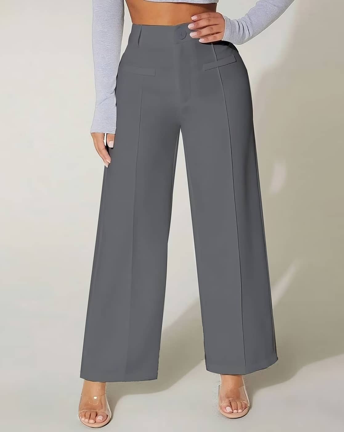 EX WIDE TROUSERS 〔GRAY〕 by cliché cliche】EX WIDE TROUSERS Gray