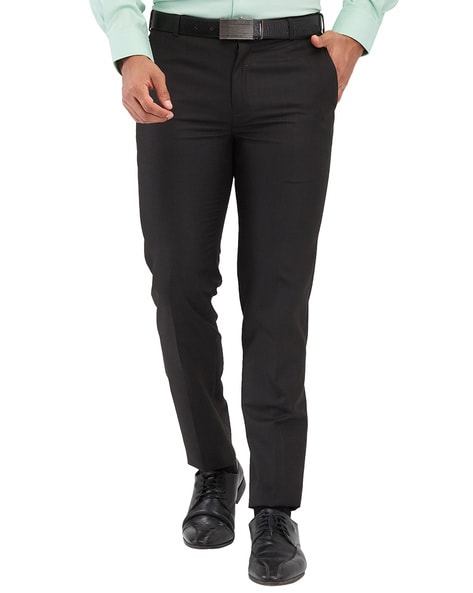 Raymond Men Slim Fit Flat-Front Trousers