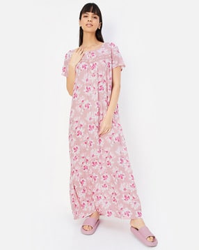 max Women Floral Print Round-Neck Nightie-picture-29