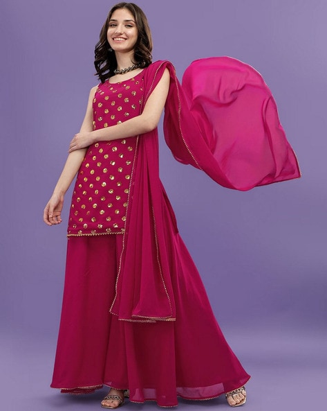 Women Embellished Straight Kurta Set Price in India