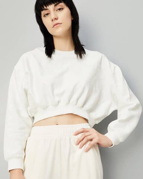 Buy Off White Sweatshirt Hoodies for Women by MAX Online