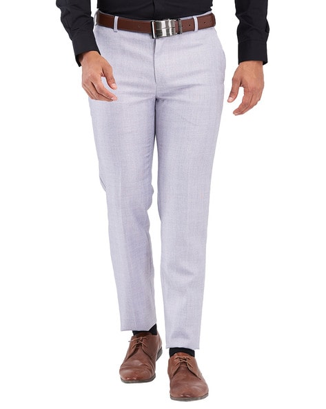 Raymond Men Checked Slim Fit Trousers